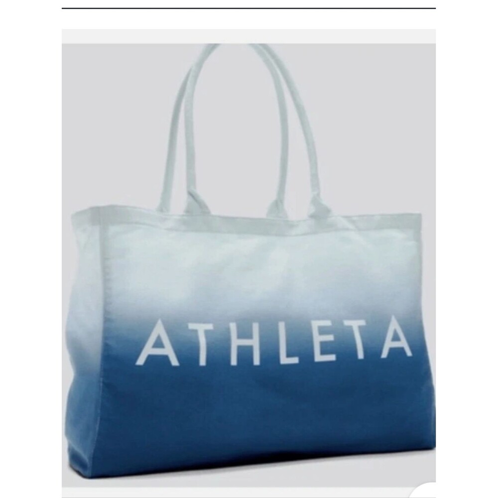 Athleta Ombre Blue Canvas Beach Yoga Tote